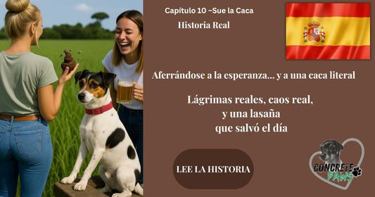 Dos mujeres en un campo con un perro y una broma de caca falsa. Historia real de pérdida, humor y esperanza en Alhaurín el Grande.