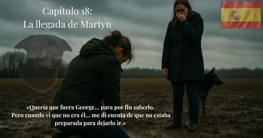 Dos mujeres afligidas en un campo embarrado con imagen fantasma de perro llorando – Capítulo 18 La llegada de Martyn, historia real “Buscando a George”