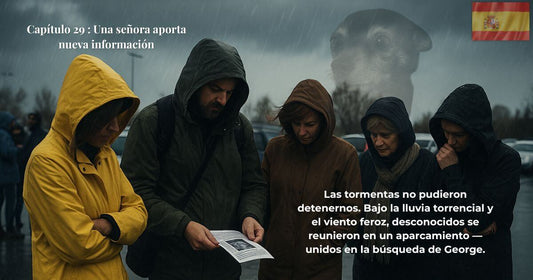 En Busca de George Capítulo 29 Una señora aporta nueva información – voluntarios bajo la tormenta en un aparcamiento unidos en la búsqueda de George