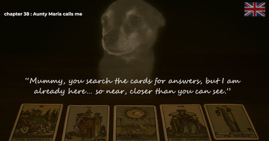 Ghostly image of George above tarot cards – Chapter 38 “Aunty Maria Calls Me” from Finding Mr. George.