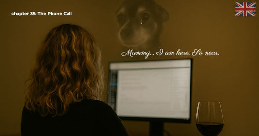 Ghostly image of George watching over Christine at her computer – Chapter 39 “The Phone Call” from Finding Mr. George.