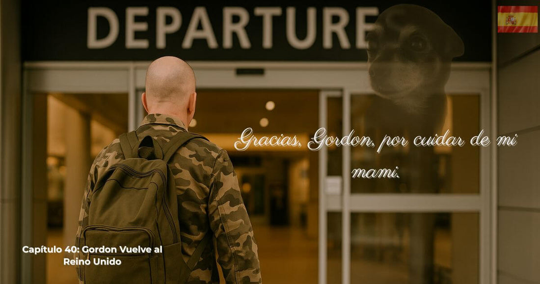 Capítulo 40 de Buscando a George – Gordon se despide en el aeropuerto mientras el espíritu de George lo observa.