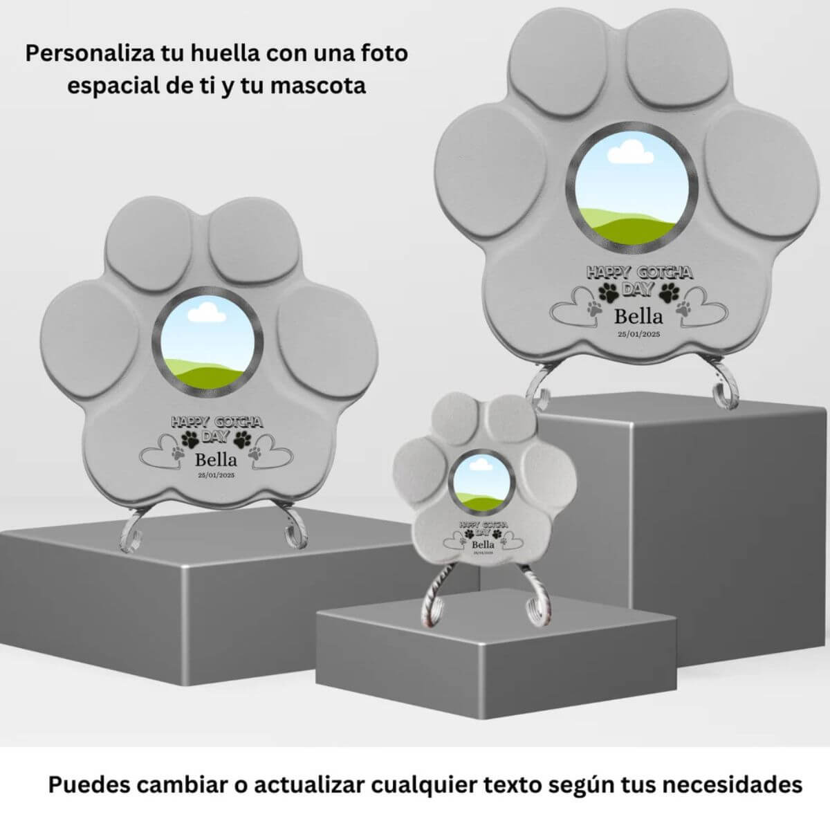 Huella de Piedra Personalizada – "Happy Gotcha Day" ( Inglés)
