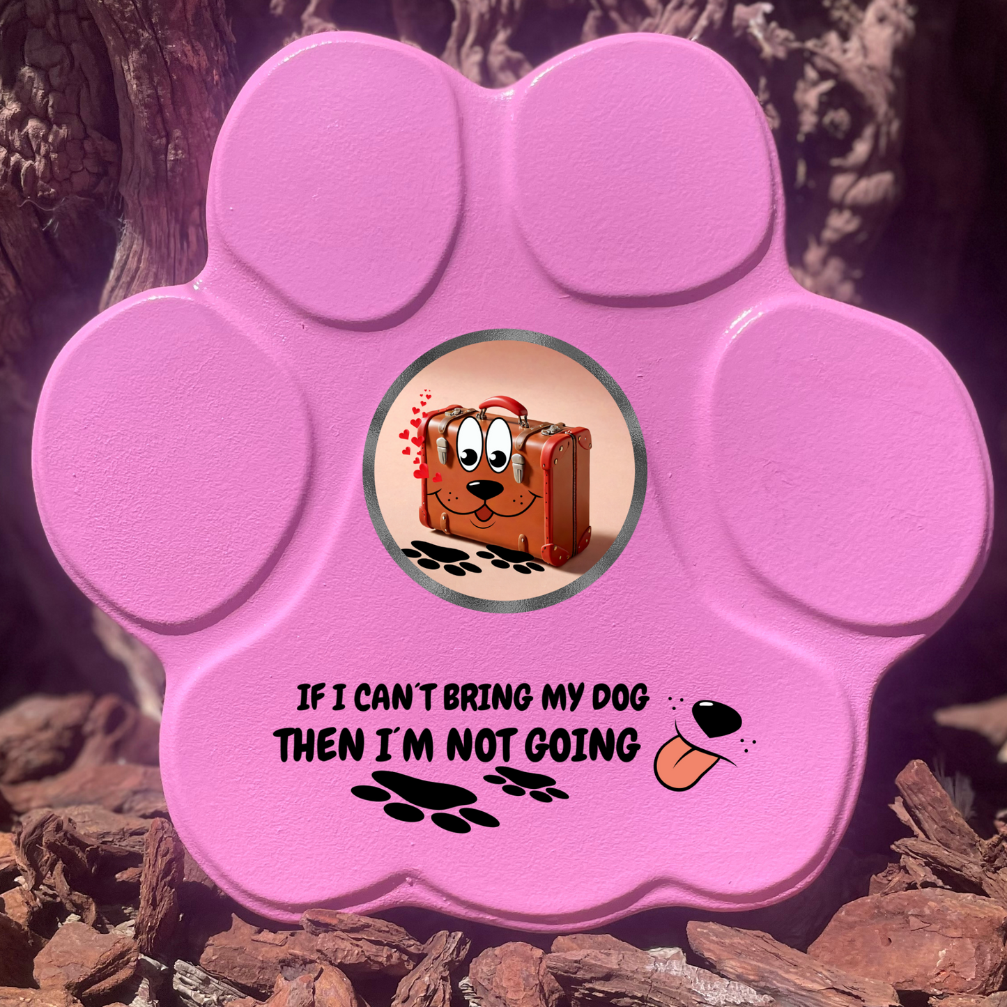 Regalo para Mascotas – Huella de Piedra Personalizada - Placa para Perros-edición divertida