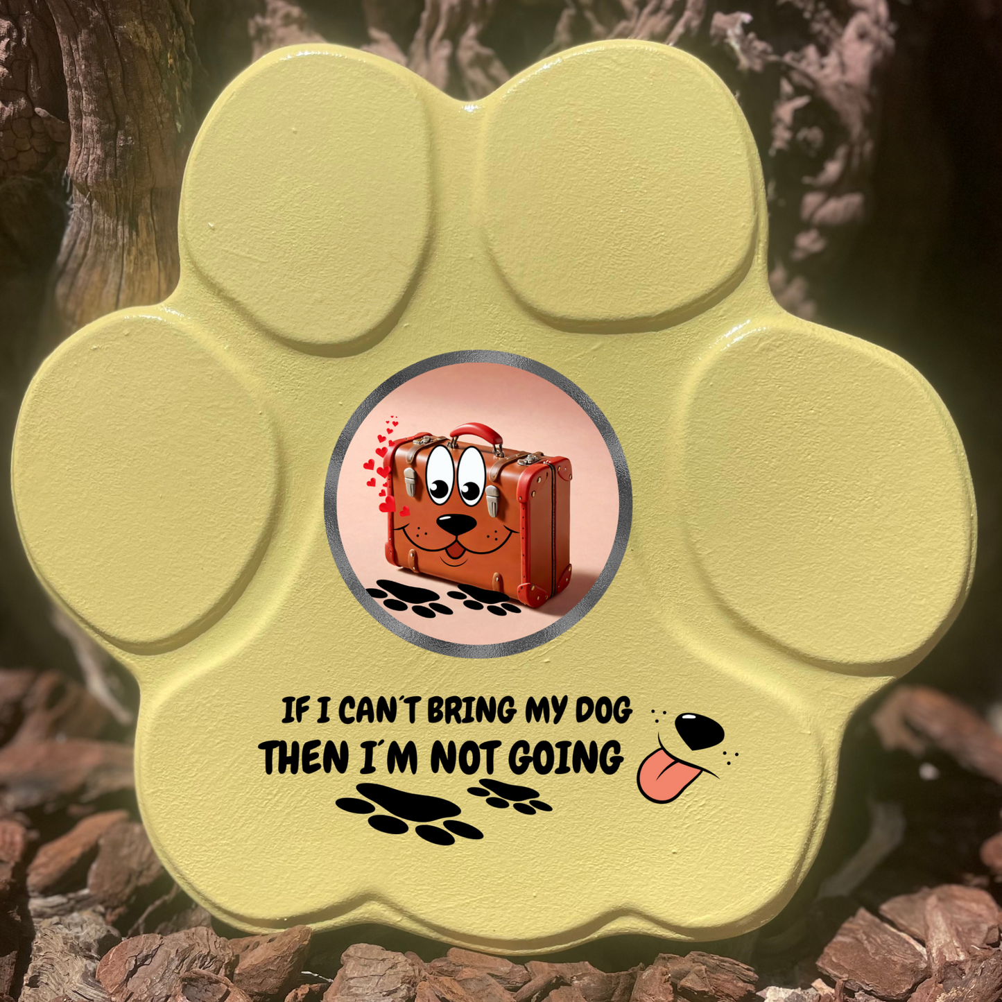 Regalo para Mascotas – Huella de Piedra Personalizada - Placa para Perros-edición divertida