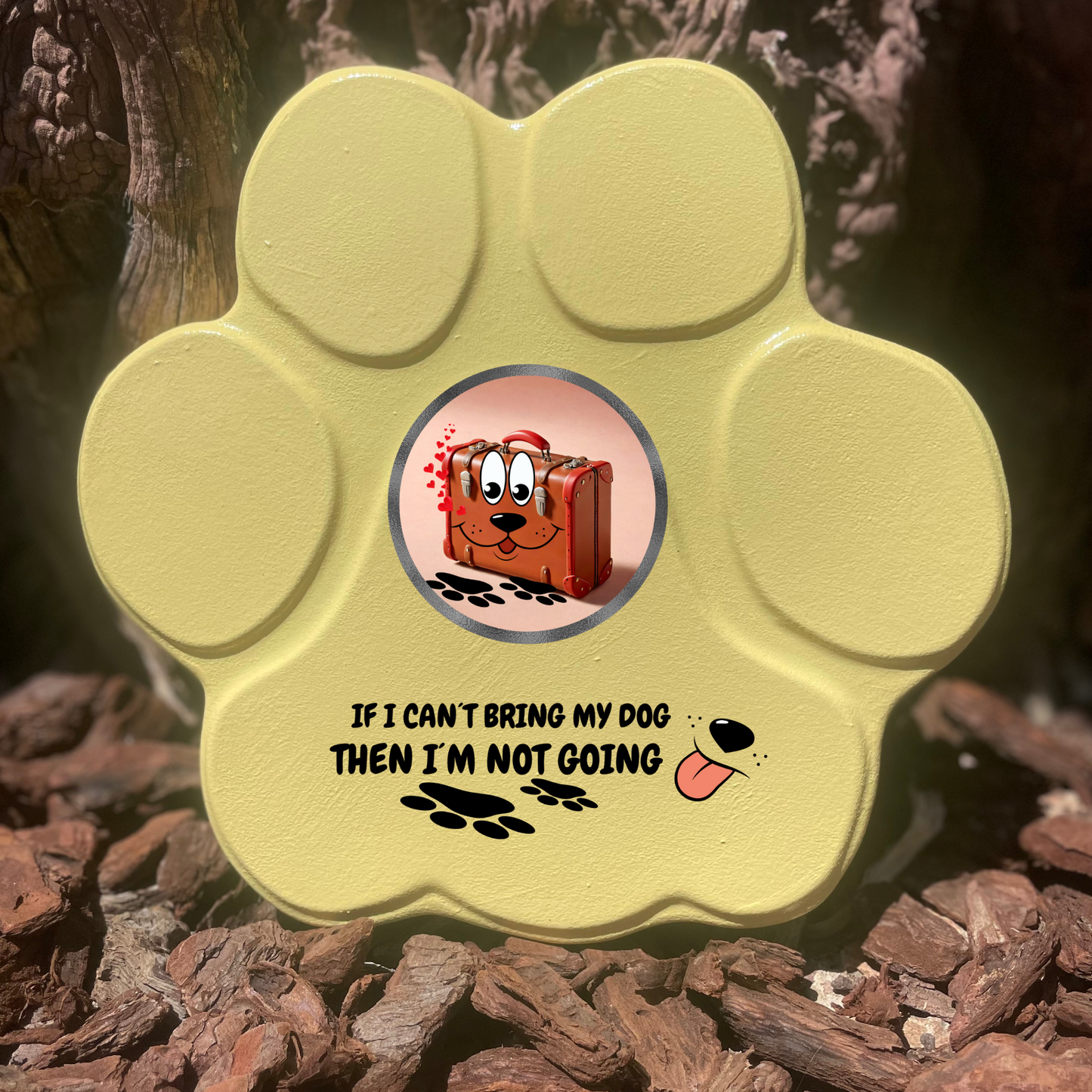 Regalo para Mascotas – Huella de Piedra Personalizada - Placa para Perros-edición divertida