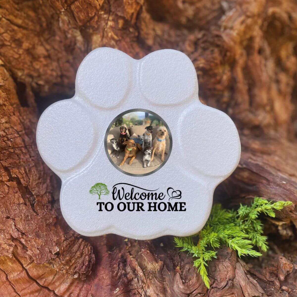 Placa gris pequeño sin soporte, con foto de mascota y frase personalizada – regalo hecho a mano para perros y gatos