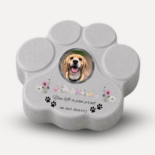 Placa Conmemorativa Mascotas con Foto y Texto Personalizado | Diseño Floral