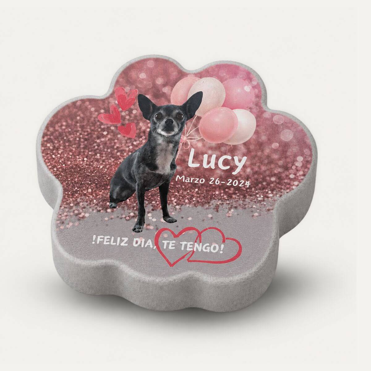 Placa personalizada para perro con foto y diseño Happy Gotcha Day para celebrar el Día de Adopción