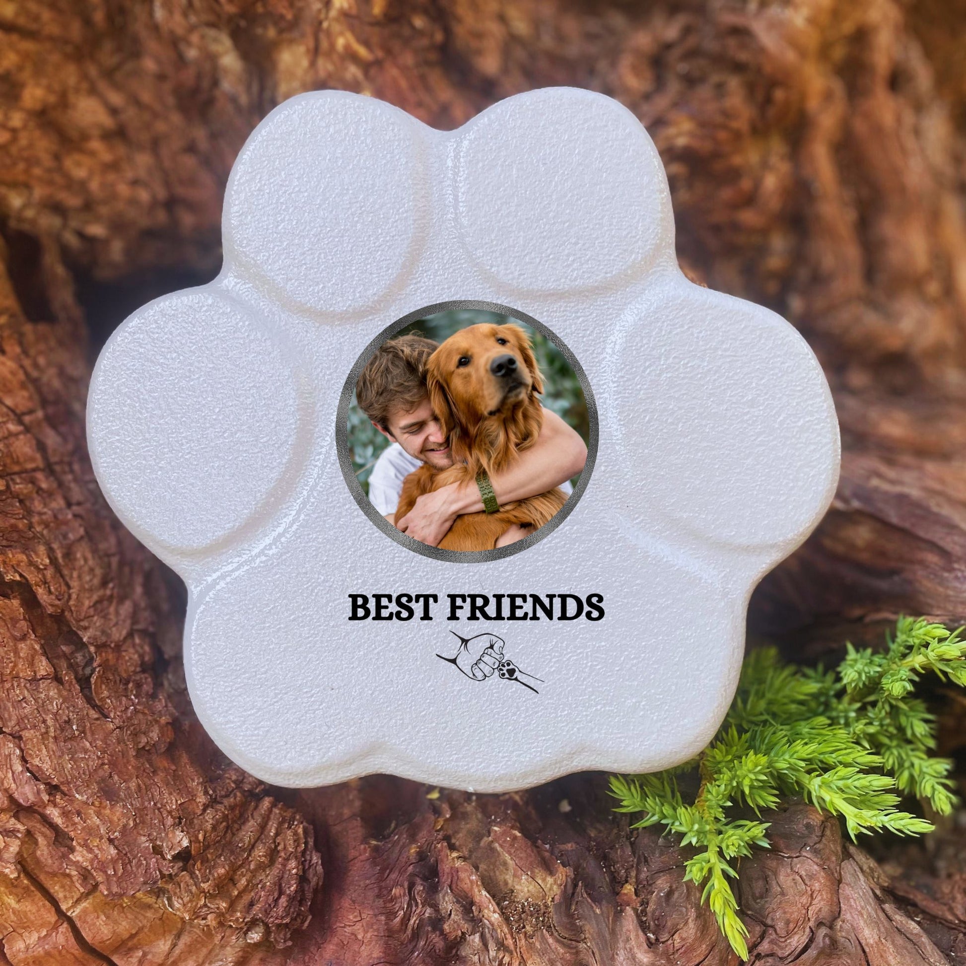 Regalo personalizado para mascotas, color gris, tamaño pequeño, sin soporte, diseño Best Friends