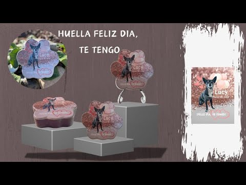 Video que muestra la vida real de este hermoso regalo personalizado para mascotas. Huellla feliz dia tengo