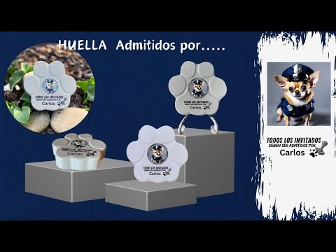 Video de presentación de placa personalizada para mascotas con frase divertida “Todos los invitados deben ser admitidos por...”